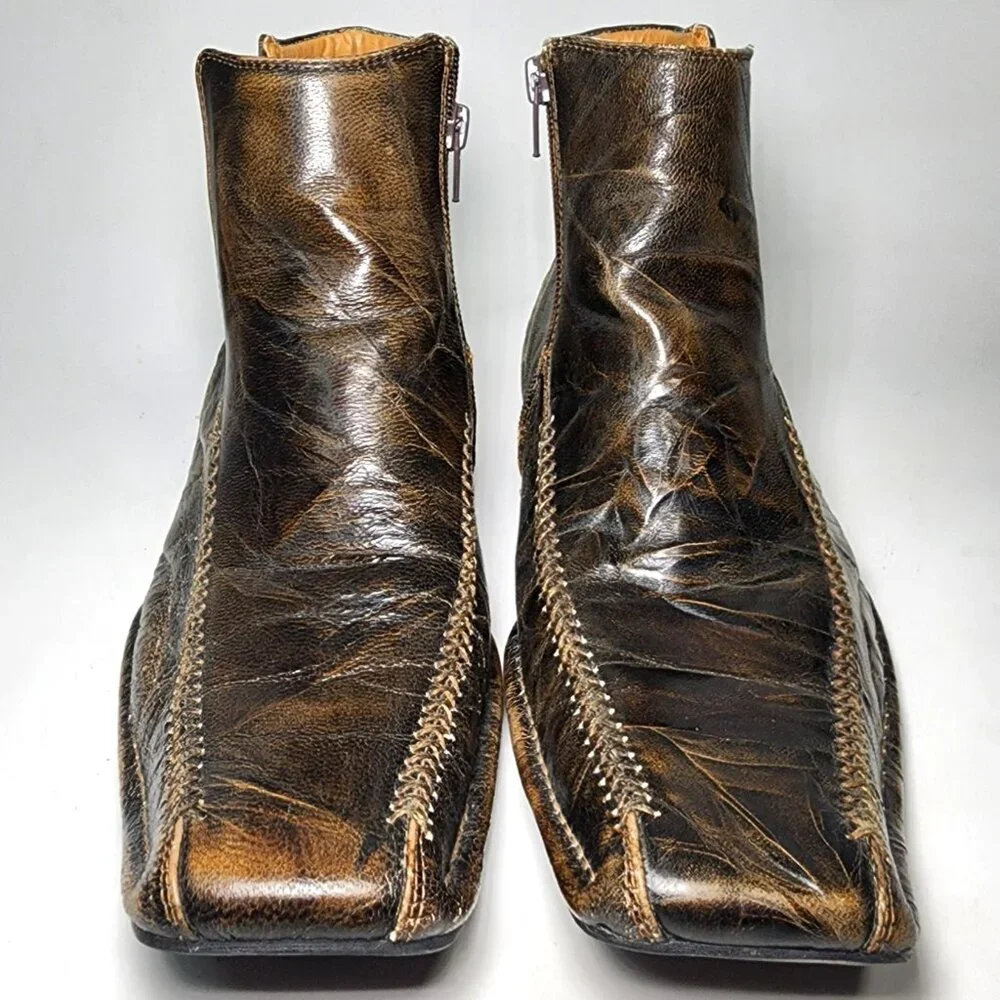 Steve Madden Brown Leather Men Boots Size 7.5